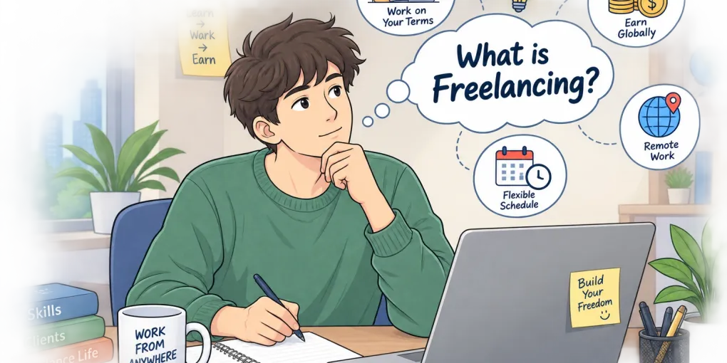 What Is Freelancing? Meaning, How It Works, and How to Start - Guide illustration
